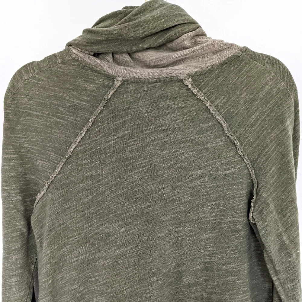 Free People Beach Cocoon Top One Body Funnel Neck Top Rolled Hem  Green - Picture 13 of 16